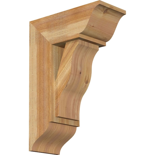 Ekena Millwork Funston Traditional Rough Sawn Bracket w/ Offset Brace, Western Red Cedar, 8"W x 18"D x 26"H BKT0806X18X26FST01RWR - main